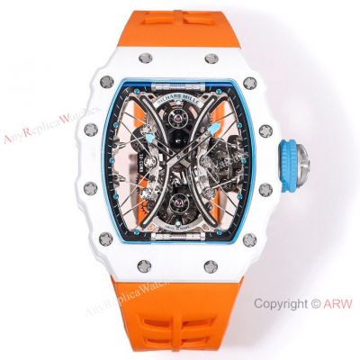 Swiss Grade Replica Richard Mille RM 53-01 Tourbillon Watches Quartz Fiber TPT and Orange